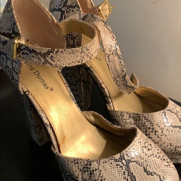 Pierre Dumas Snakeskin Platform Heels - Picture 2 of 4